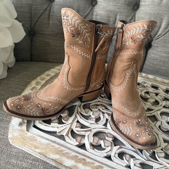 Lane Embroidered Side Zip Western Cowboy Boots Women’s 6.5 - Picture 5 of 9